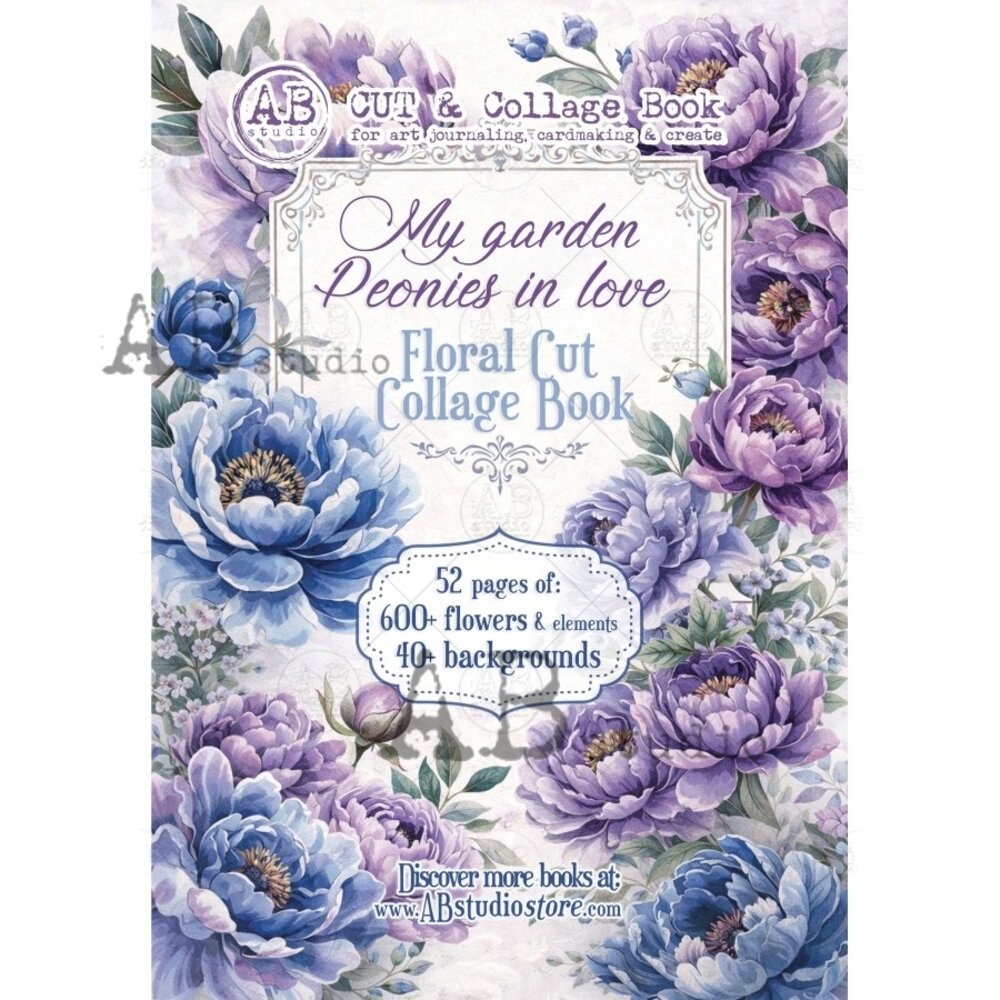 AB Studio My Garden Peonies in Love A4 Cut & Collage Book