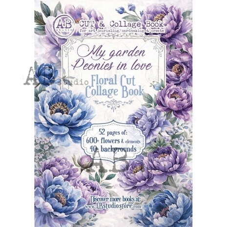 AB Studio My Garden Peonies in Love A4 Cut & Collage Book