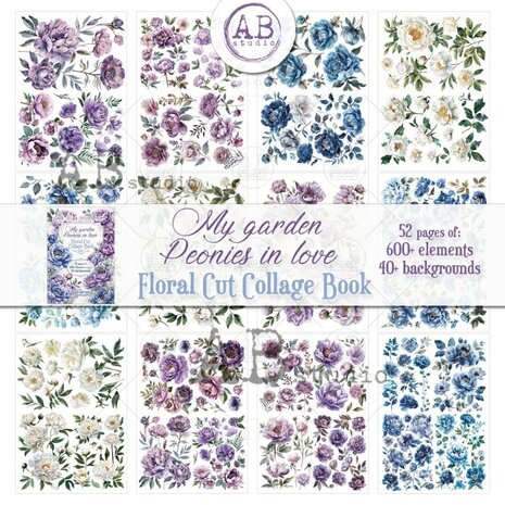 AB Studio My Garden Peonies in Love A4 Cut & Collage Book