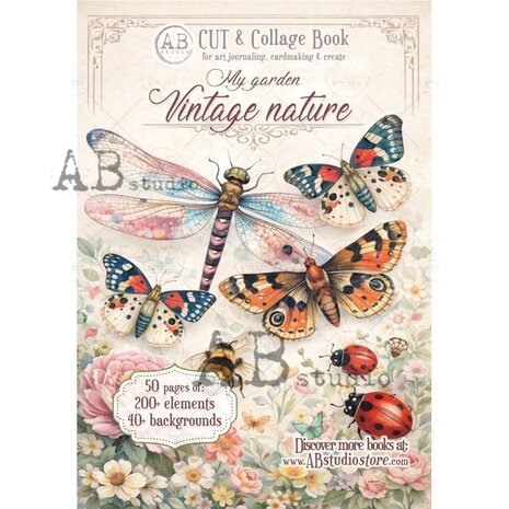 AB Studio My Garden Vintage Nature A4 Cut & Collage Book