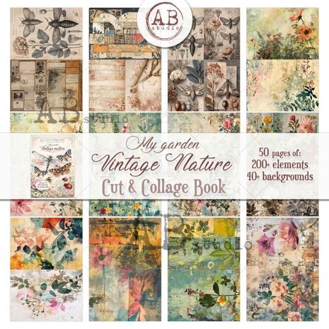 AB Studio My Garden Vintage Nature A4 Cut & Collage Book