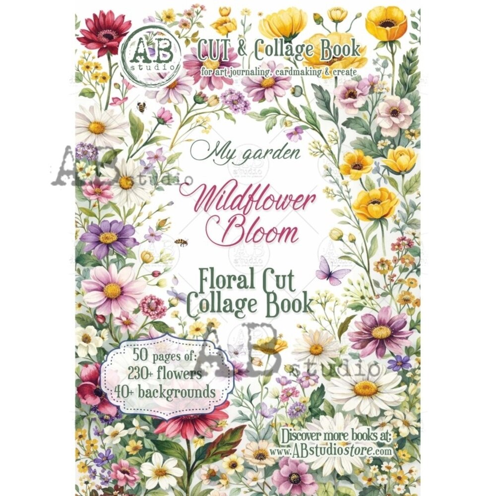 AB Studio My Garden Wildflower Bloom A4 Cut & Collage Book AB Studio My Garden Wildflower Bloom A4 Cut & Collage Book