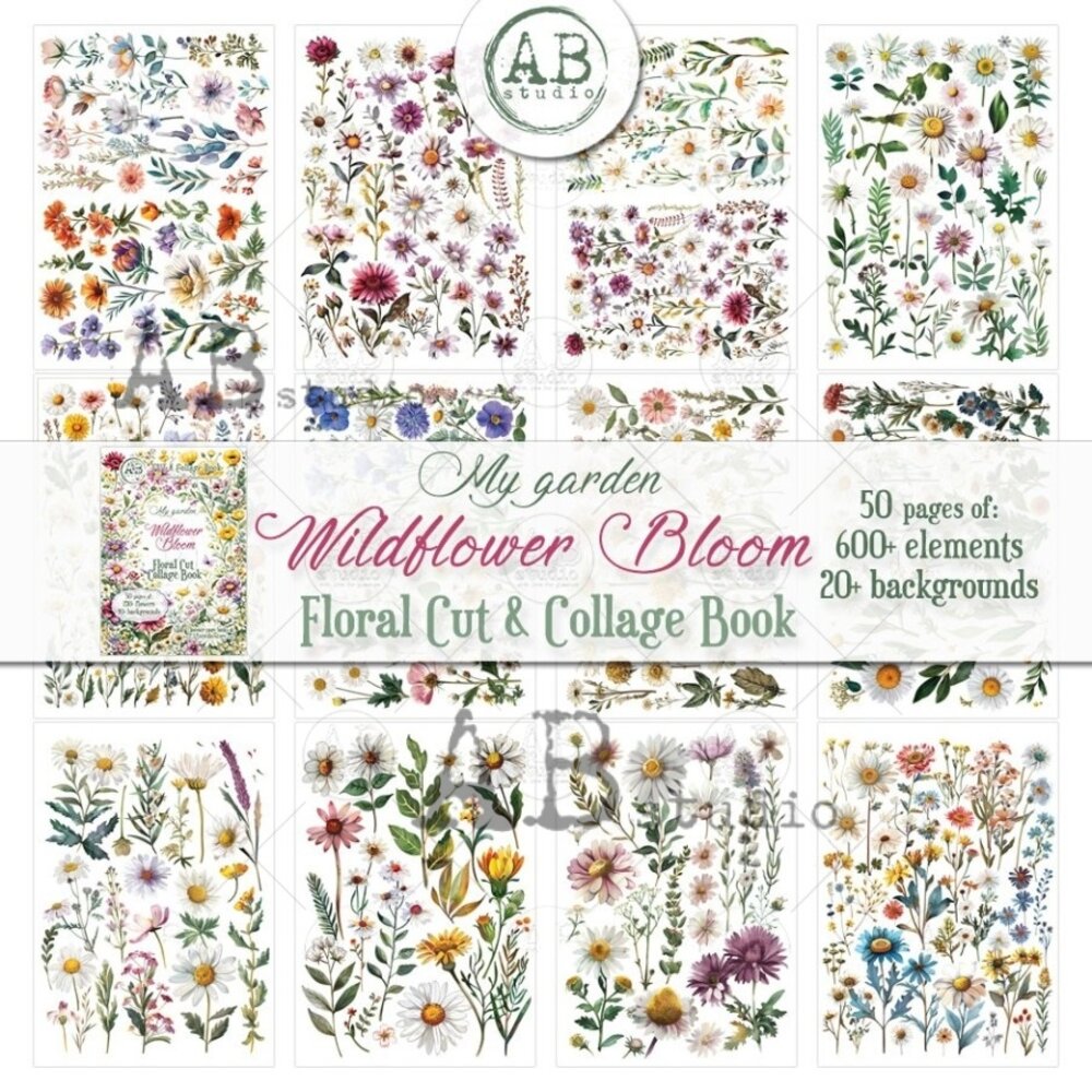 AB Studio My Garden Wildflower Bloom A4 Cut & Collage Book AB Studio My Garden Wildflower Bloom A4 Cut & Collage Book