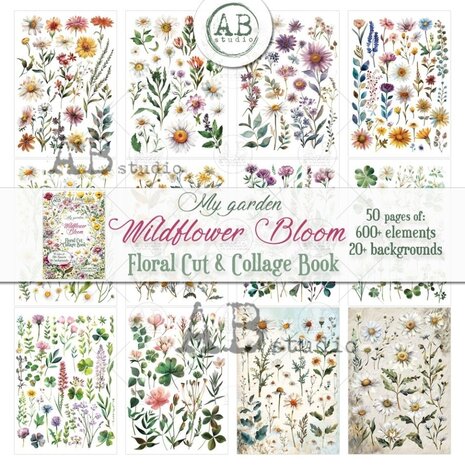 AB Studio My Garden Wildflower Bloom A4 Cut & Collage Book AB Studio My Garden Wildflower Bloom A4 Cut & Collage Book