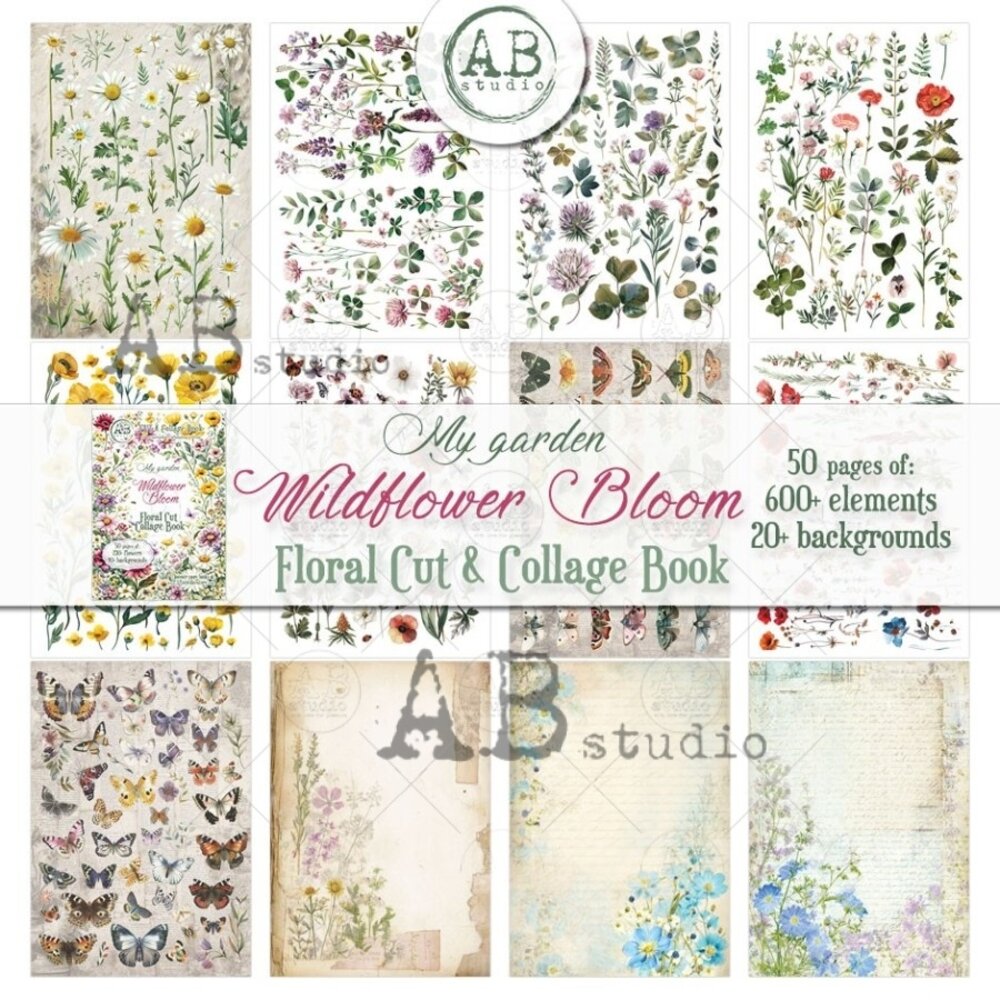 AB Studio My Garden Wildflower Bloom A4 Cut & Collage Book AB Studio My Garden Wildflower Bloom A4 Cut & Collage Book