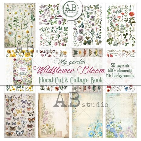 AB Studio My Garden Wildflower Bloom A4 Cut & Collage Book AB Studio My Garden Wildflower Bloom A4 Cut & Collage Book