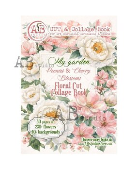 AB Studio My Garden Peonies & Cherry Blossoms A4 Cut & Collage Book