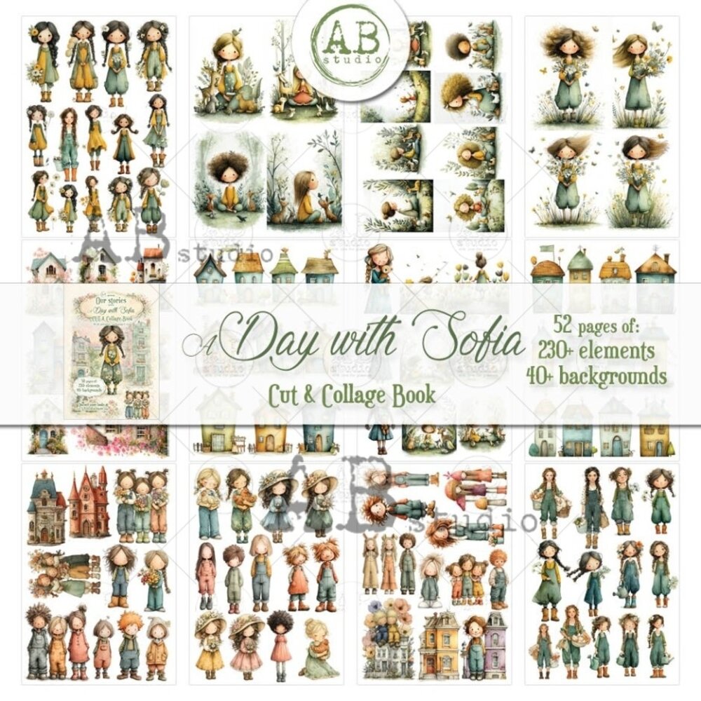 AB Studio Our Stories A Day with Sofia A4 Cut & Collage Book