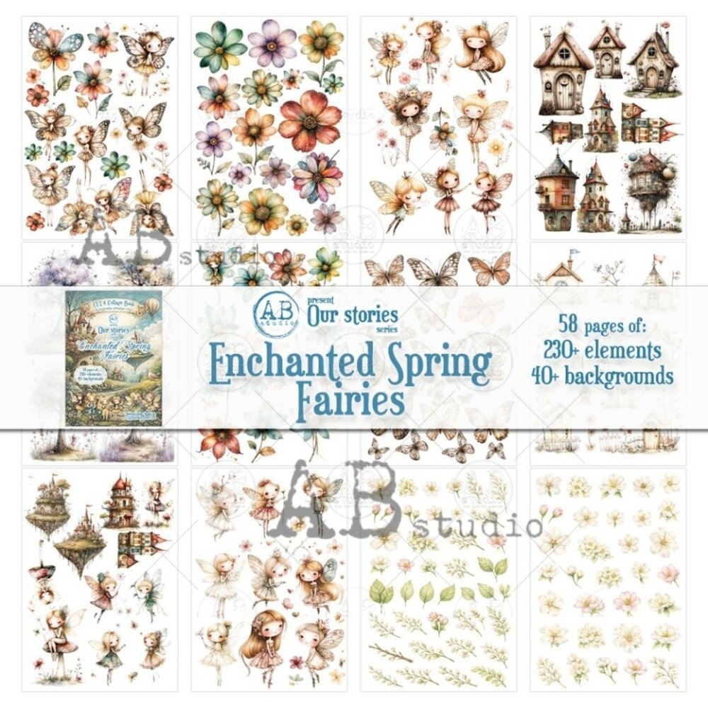 AB Studio Our Stories Enchanted Spring Fairies A4 Cut & Collage Book AB Studio Our Stories Enchanted Spring Fairies A4 Cut & Collage Book
