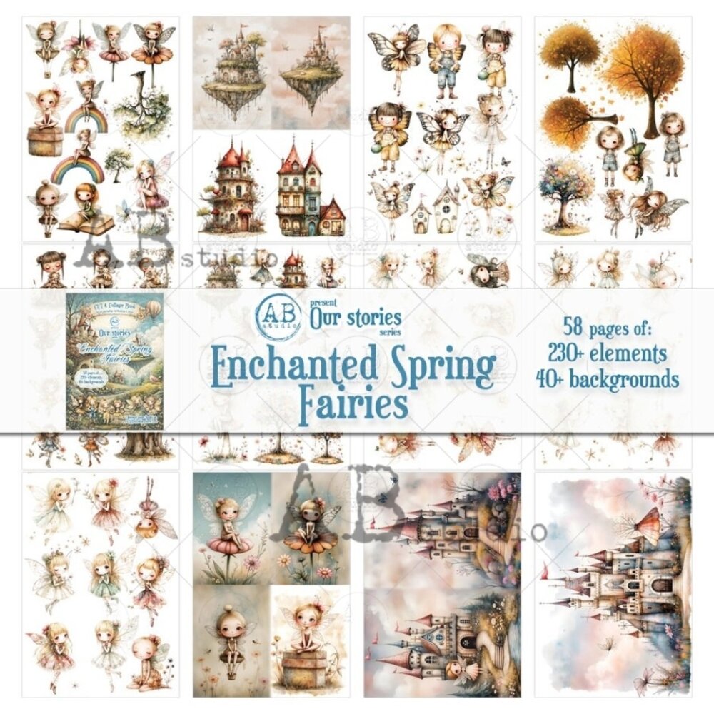 AB Studio Our Stories Enchanted Spring Fairies A4 Cut & Collage Book AB Studio Our Stories Enchanted Spring Fairies A4 Cut & Collage Book