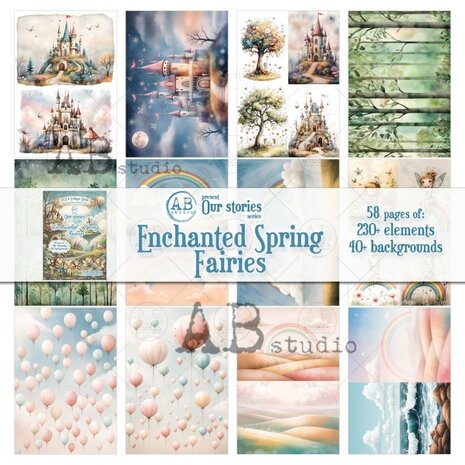 AB Studio Our Stories Enchanted Spring Fairies A4 Cut & Collage Book AB Studio Our Stories Enchanted Spring Fairies A4 Cut & Collage Book