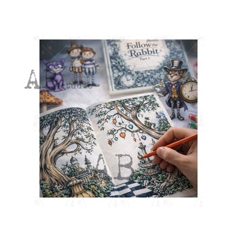 AB Studio Follow The Rabbit part 1 A4 Cut & Collage Book for Coloring AB Studio Follow The Rabbit part 1 A4 Cut & Collage Book for Coloring