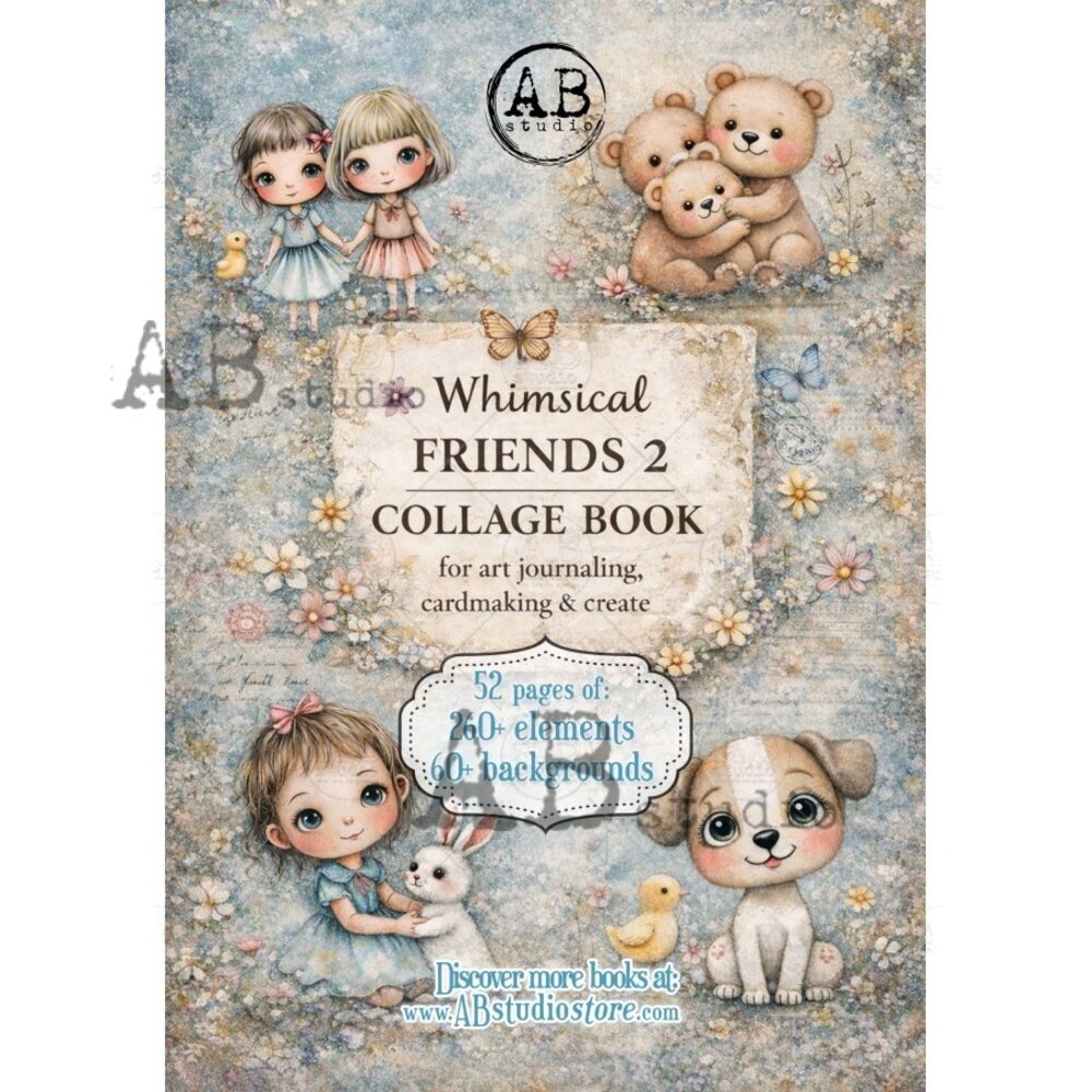 AB Studio Whimsical Friends 2 A4 Cut & Collage Book