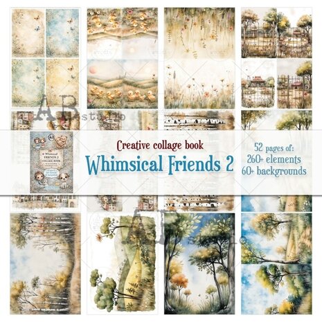 AB Studio Whimsical Friends 2 A4 Cut & Collage Book
