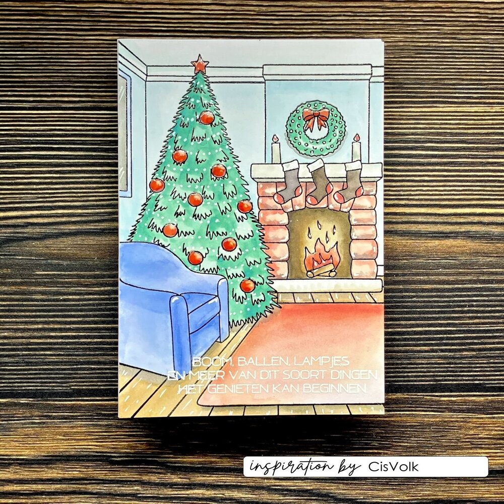 Vaessen Creative Christmas A6 Clear Stamps Living Room (CAR0603)