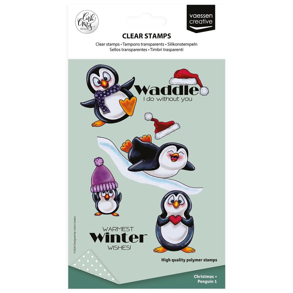 Vaessen Creative Christmas A6 Clear Stamps Penguin 1 (CAR0606)