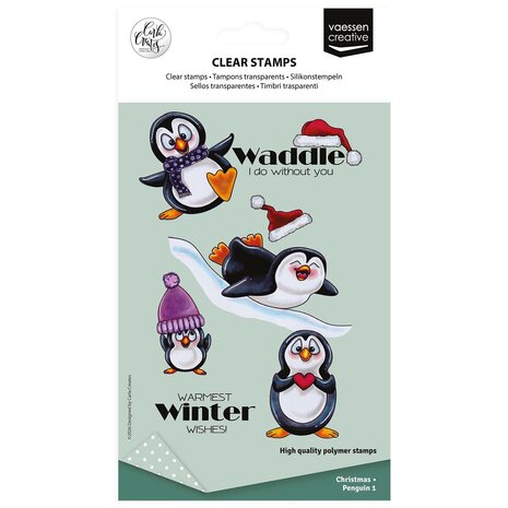 Vaessen Creative Christmas A6 Clear Stamps Penguin 1 (CAR0606)