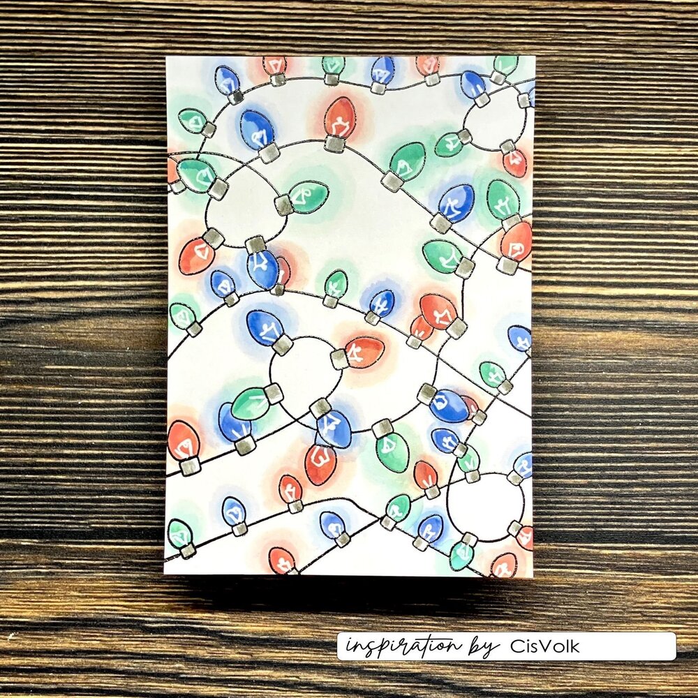 Vaessen Creative Christmas A6 Clear Stamps Christmas Lights (CAR0610)