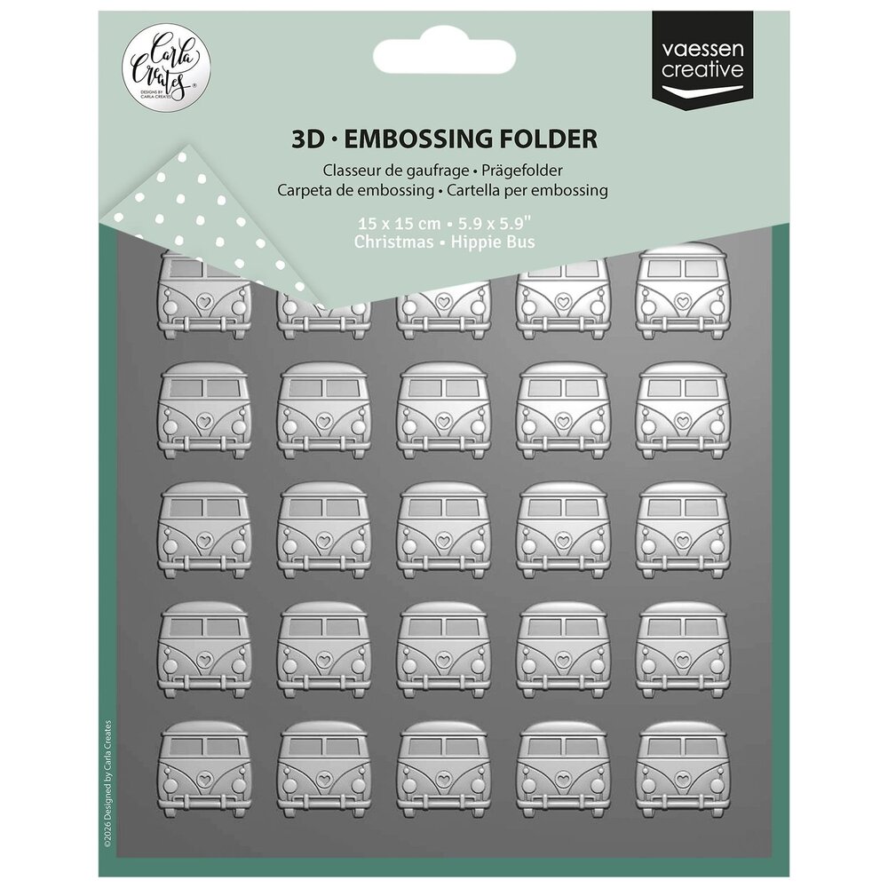 Vaessen Creative Christmas 6x6 Inch Embossing Folder Hippie Bus (CAR0613) Vaessen Creative Christmas 6x6 Inch Embossing Folder Hippie Bus (CAR0613)