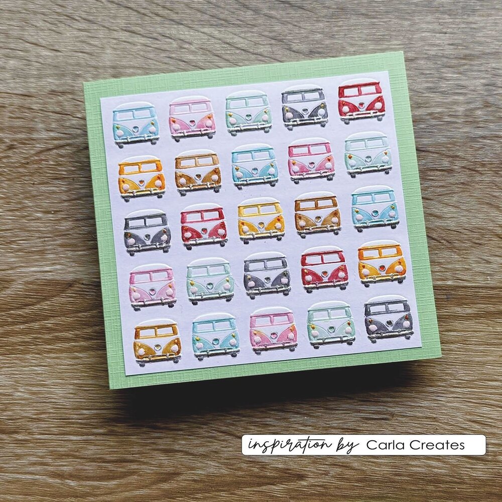 Vaessen Creative Christmas 6x6 Inch Embossing Folder Hippie Bus (CAR0613) Vaessen Creative Christmas 6x6 Inch Embossing Folder Hippie Bus (CAR0613)