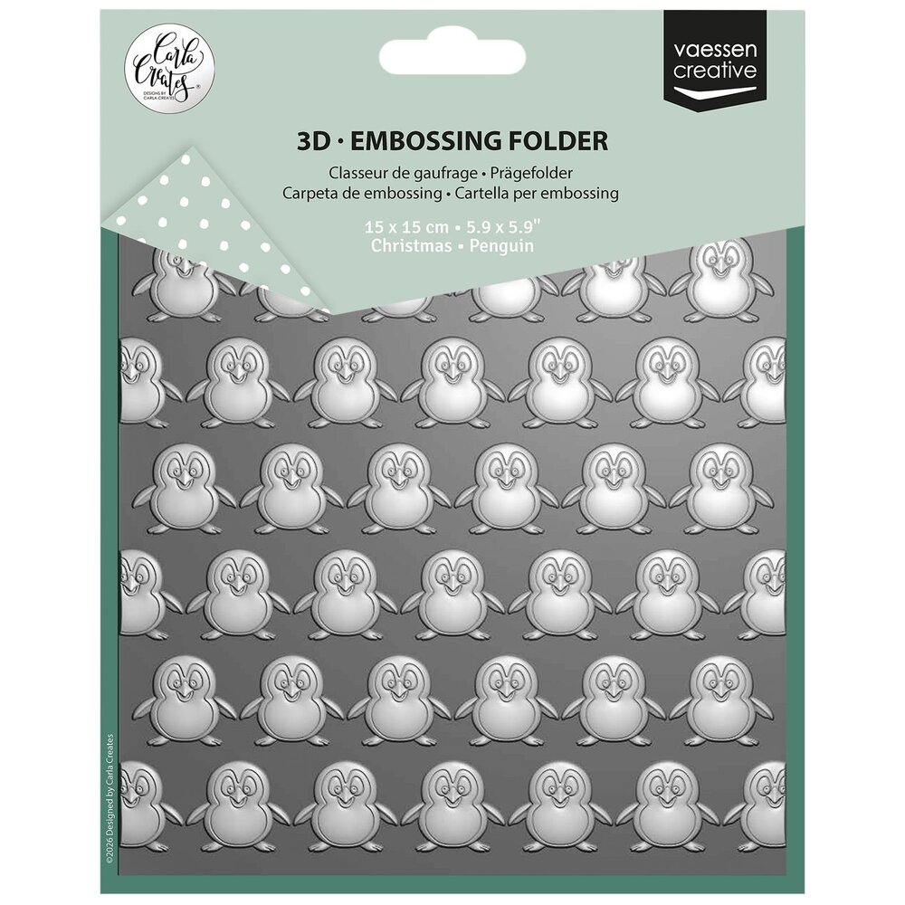 Vaessen Creative Christmas 6x6 Inch Embossing Folder Penguin (CAR0614) Vaessen Creative Christmas 6x6 Inch Embossing Folder Penguin (CAR0614)