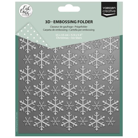 Vaessen Creative Christmas 6x6 Inch Embossing Folder Ice Stars (CAR0616) Vaessen Creative Christmas 6x6 Inch Embossing Folder Ice Stars (CAR0616)