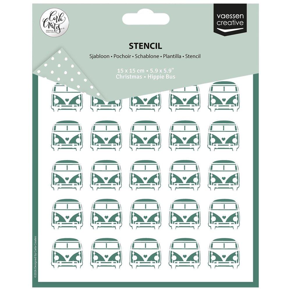 Vaessen Creative Christmas 6x6 Inch Stencil Hippie Bus (CAR0614)