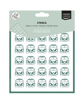Vaessen Creative Christmas 6x6 Inch Stencil Hippie Bus (CAR0614)
