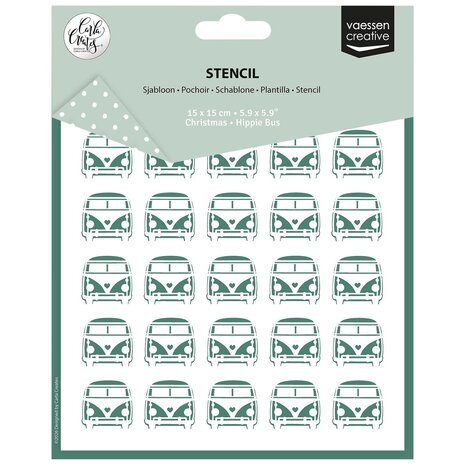 Vaessen Creative Christmas 6x6 Inch Stencil Hippie Bus (CAR0614)