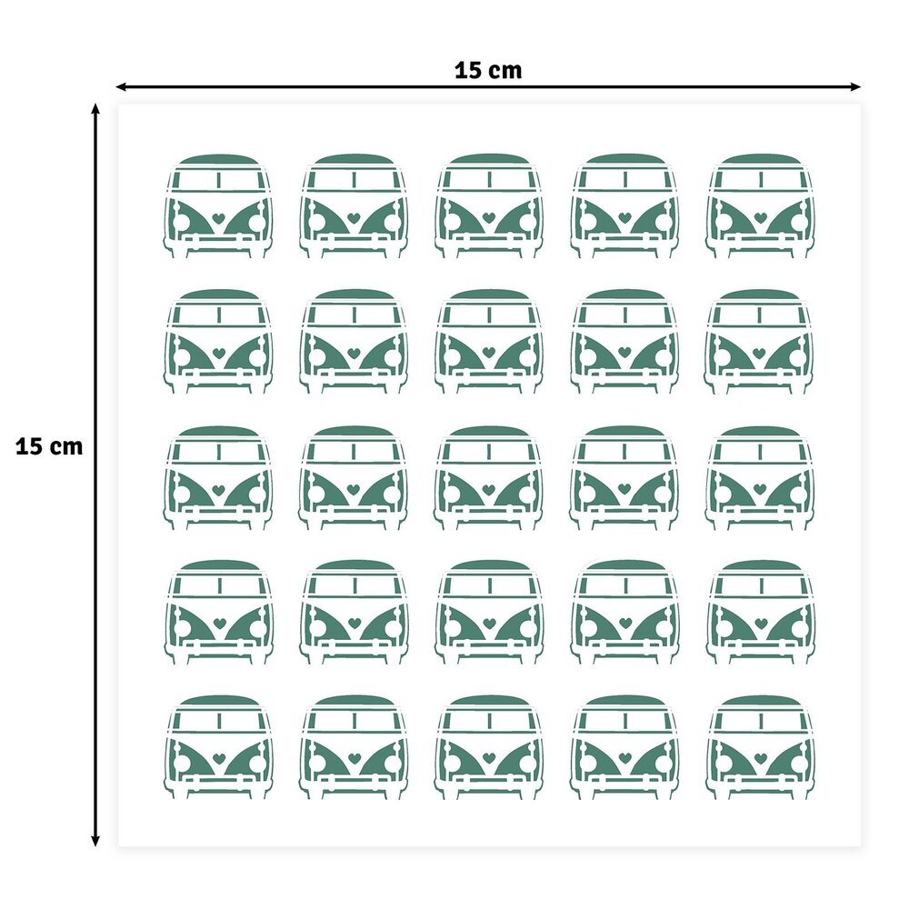 Vaessen Creative Christmas 6x6 Inch Stencil Hippie Bus (CAR0614)