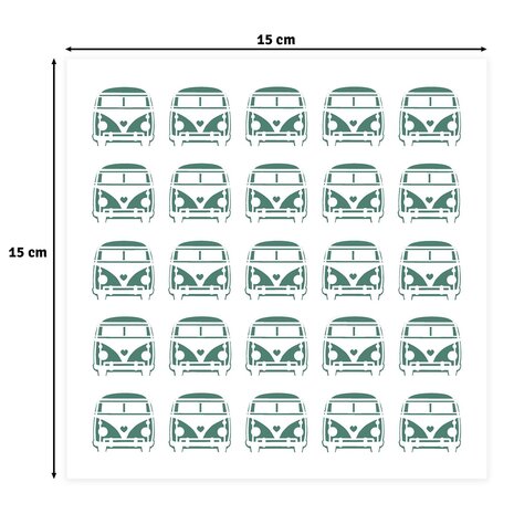 Vaessen Creative Christmas 6x6 Inch Stencil Hippie Bus (CAR0614)