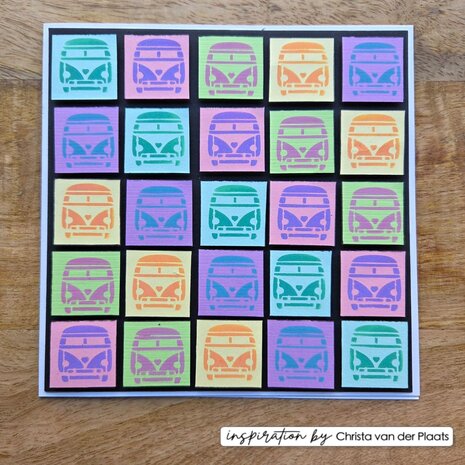 Vaessen Creative Christmas 6x6 Inch Stencil Hippie Bus (CAR0614)