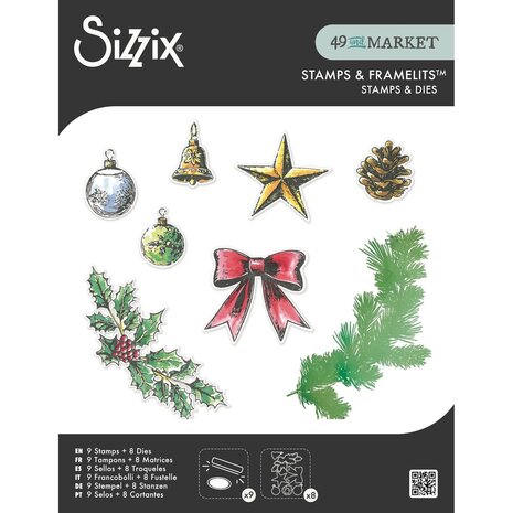 Sizzix PRE-ORDER 49 & Market Clear Stamps with Framelits Build a Wreath (667175) Sizzix PRE-ORDER 49 & Market Clear Stamps with Framelits Build a Wreath (667175)