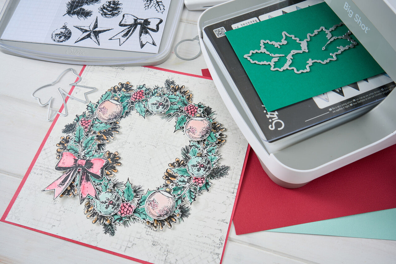 Sizzix PRE-ORDER 49 & Market Clear Stamps with Framelits Build a Wreath (667175) Sizzix PRE-ORDER 49 & Market Clear Stamps with Framelits Build a Wreath (667175)