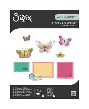 Sizzix PRE-ORDER 49 & Market Clear Stamps with Framelits Postage Wings (667182) Sizzix PRE-ORDER 49 & Market Clear Stamps with Framelits Postage Wings (667182)