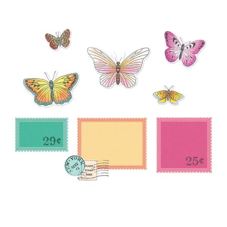 Sizzix PRE-ORDER 49 & Market Clear Stamps with Framelits Postage Wings (667182) Sizzix PRE-ORDER 49 & Market Clear Stamps with Framelits Postage Wings (667182)