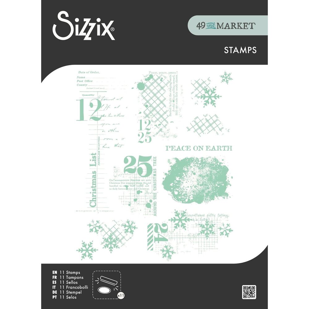 Sizzix PRE-ORDER 49 & Market Clear Stamps Holiday Textures (667181) Sizzix PRE-ORDER 49 & Market Clear Stamps Holiday Textures (667181)