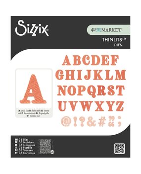 Sizzix PRE-ORDER 49 & Market Thinlits Die Set Lino Type Revival (667221)