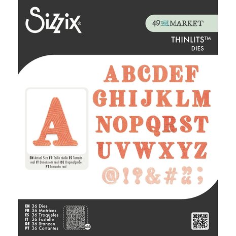 Sizzix PRE-ORDER 49 & Market Thinlits Die Set Lino Type Revival (667221)