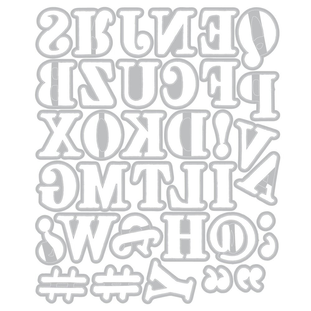 Sizzix PRE-ORDER 49 & Market Thinlits Die Set Lino Type Revival (667221)