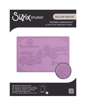 Sizzix PRE-ORDER Studio Willow Wolfe Multi-Level Textured Impressions Vintage Label (667029)