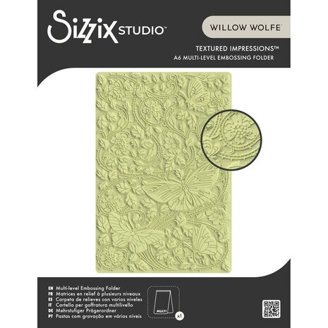 Sizzix PRE-ORDER Studio Willow Wolfe Multi-Level Textured Impressions Nouveau Butterfly (667030)