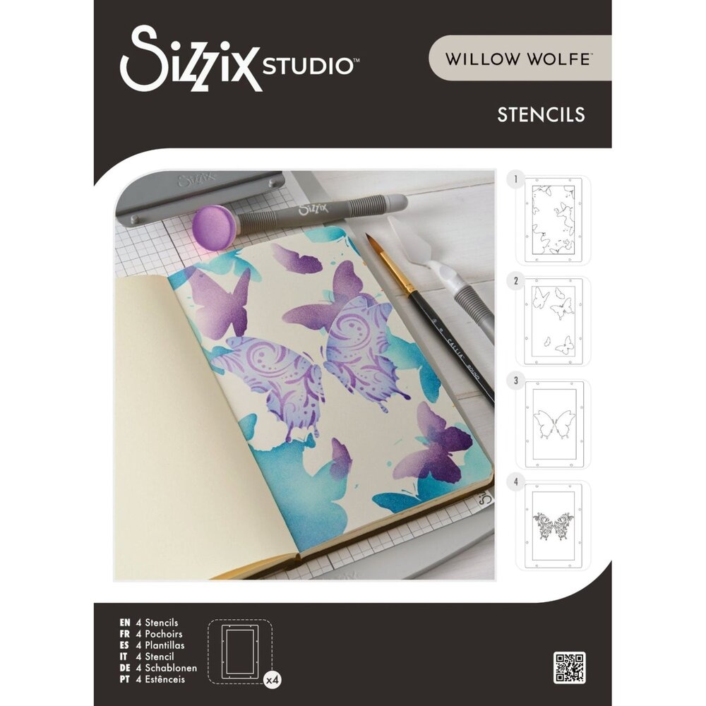 Sizzix PRE-ORDER Studio Willow Wolfe Layered Stencils Butterflies (667040)