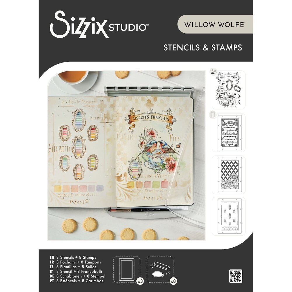 Sizzix PRE-ORDER 49 & Market Clear Stamps with Stencils Birds and Biscuits (667126) Sizzix PRE-ORDER 49 & Market Clear Stamps with Stencils Birds and Biscuits (667126)