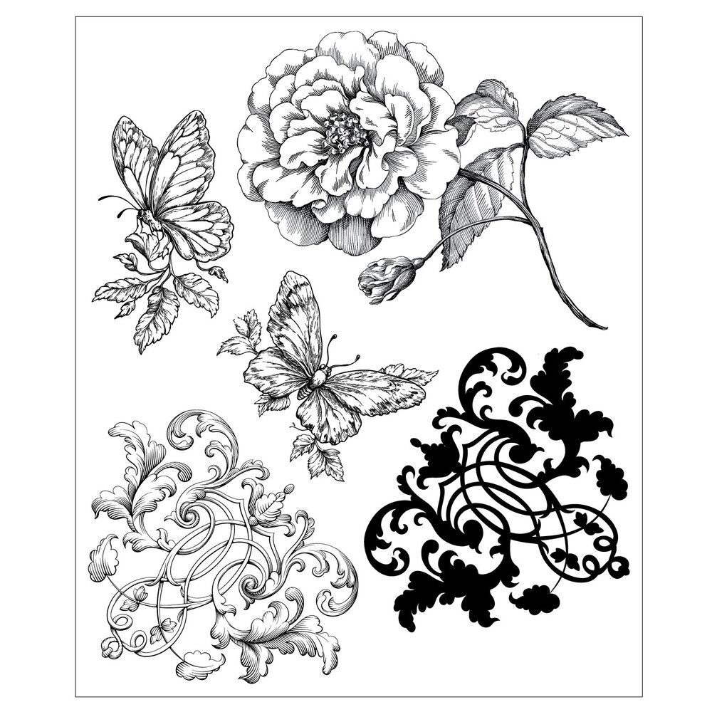 Sizzix PRE-ORDER Studio Willow Wolfe Clear Stamps Ornamental Butterflies (667028) Sizzix PRE-ORDER Studio Willow Wolfe Clear Stamps Ornamental Butterflies (667028)