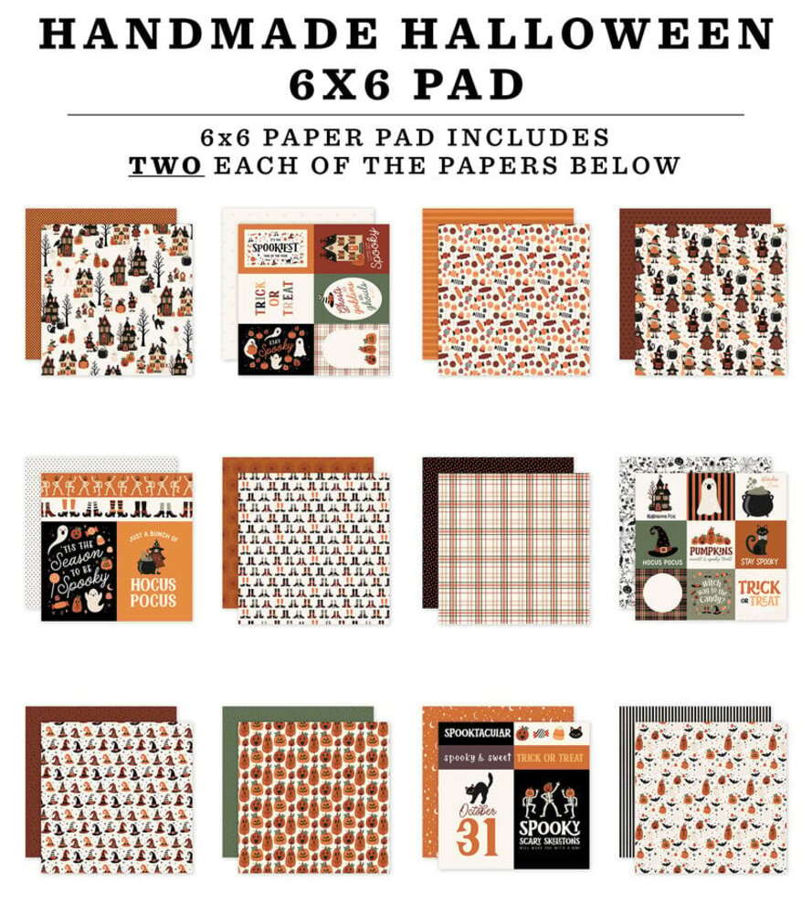 Carta Bella Handmade Halloween 6x6 Inch Paper Pad (CBHE512023) Carta Bella Handmade Halloween 6x6 Inch Paper Pad (CBHE512023)