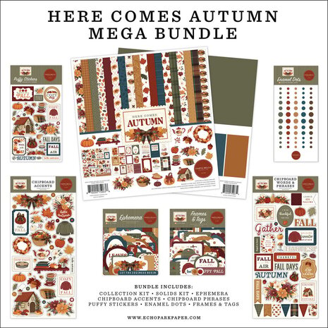 Carta Bella Here Comes Autumn 12x12 Inch Mega Bundle (CBHCA513050) Carta Bella Here Comes Autumn 12x12 Inch Mega Bundle (CBHCA513050)