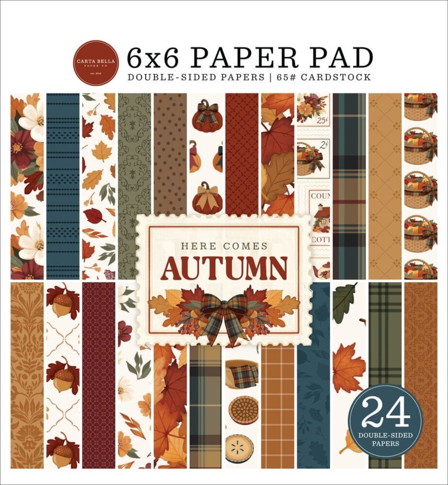 Carta Bella Here Comes Autumn 6x6 Inch Paper Pad (CBHCA513023) Carta Bella Here Comes Autumn 6x6 Inch Paper Pad (CBHCA513023)