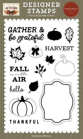 Carta Bella Here Comes Autumn Clear Stamps Gather And Be Grateful (CBHCA513043) Carta Bella Here Comes Autumn Clear Stamps Gather And Be Grateful (CBHCA513043)