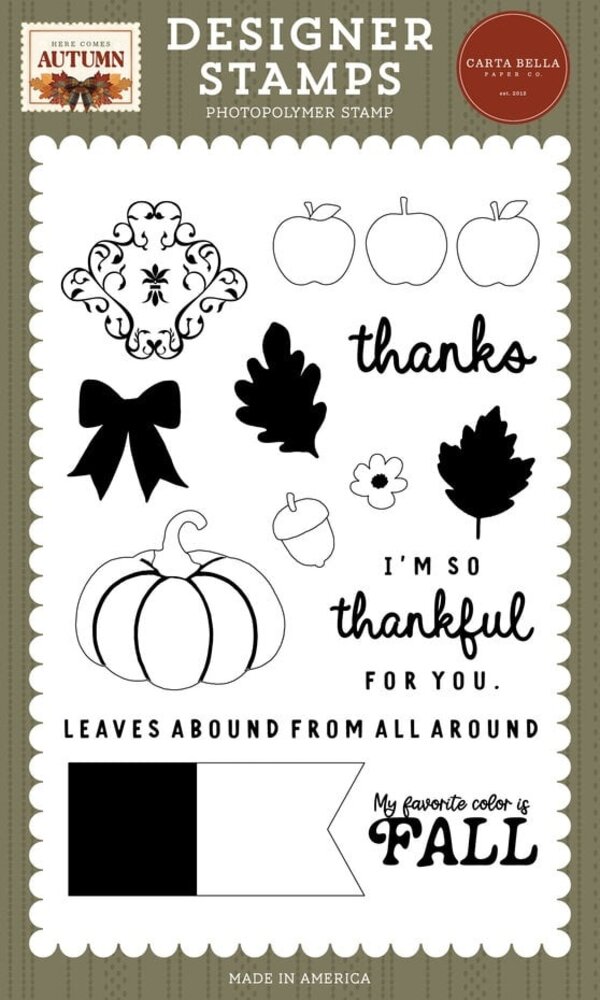 Carta Bella Here Comes Autumn Clear Stamps Fall Day Damask (CBHCA513044) Carta Bella Here Comes Autumn Clear Stamps Fall Day Damask (CBHCA513044)